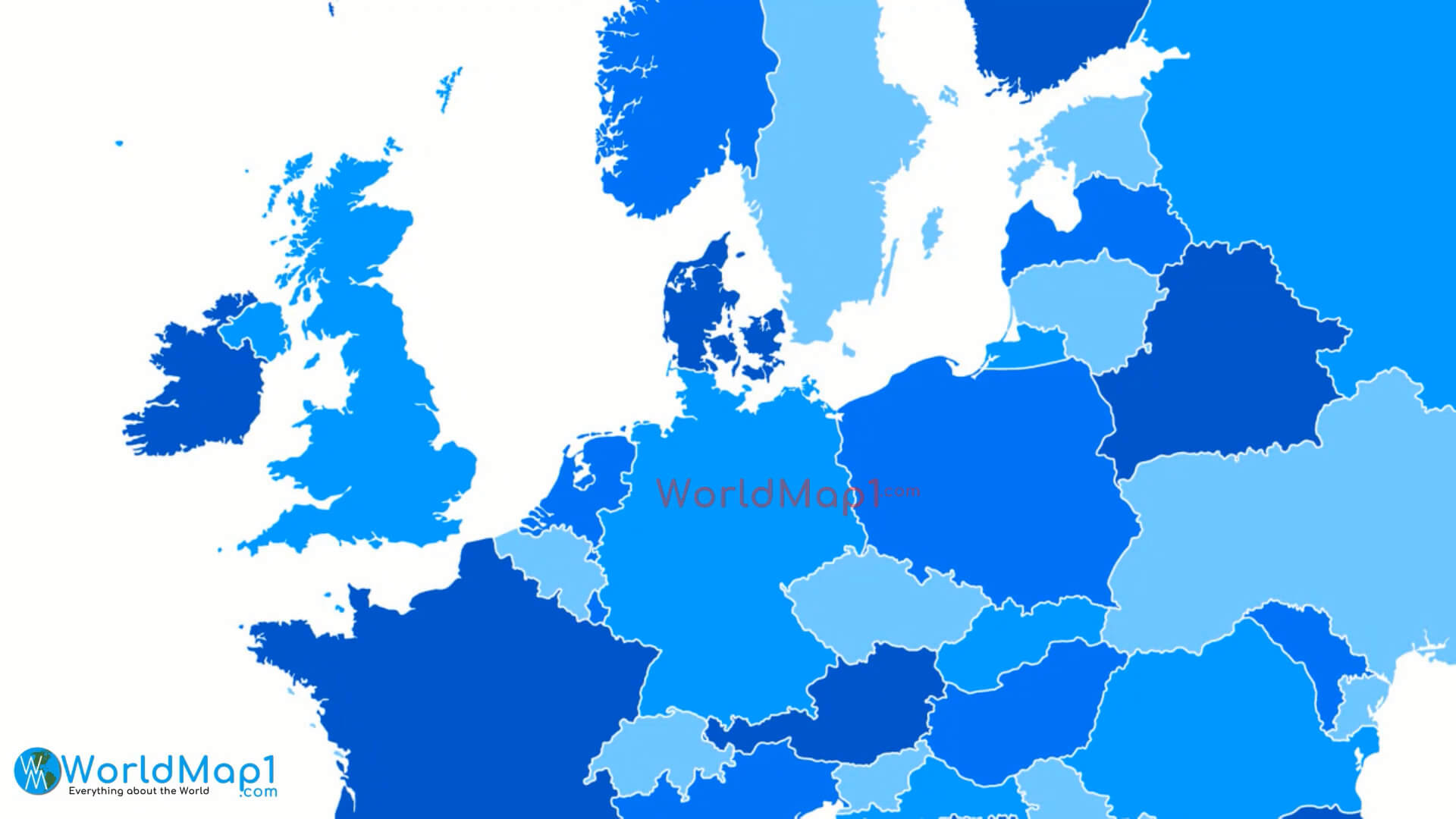 Europe National Borders Map